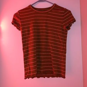 MADEWELL STRIPED BURNT ORANGE TOP